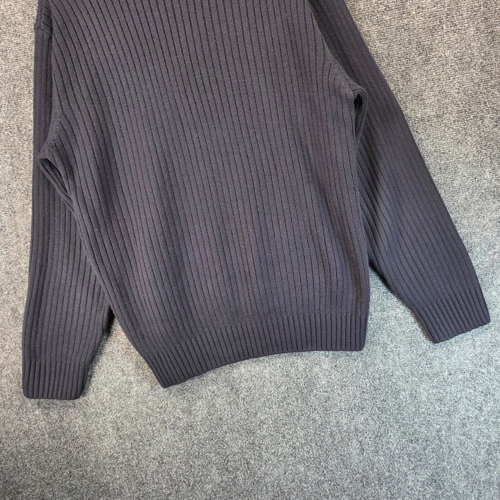 Vintage Polo Sport‎ Ralph Lauren Ribbed Crewneck Pullover Sweater XL Navy Cotton - Picture 8 of 12